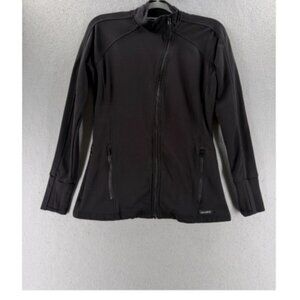 Jaanuu Scrub Jacket Womens S Slim Mock Neck Athletic Asymmetric Zip Thumb Holes